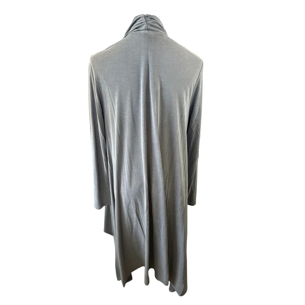 Lanston NWT SZ MED Gray Waterfall‎ Drape Long Sleeve Cardigan Open Front Lightwt